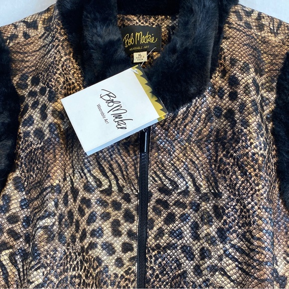 Bob mackie animal print faux fur vest XL - Picture 2 of 4